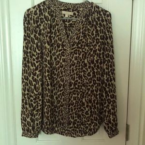 Leopard print top. Button down